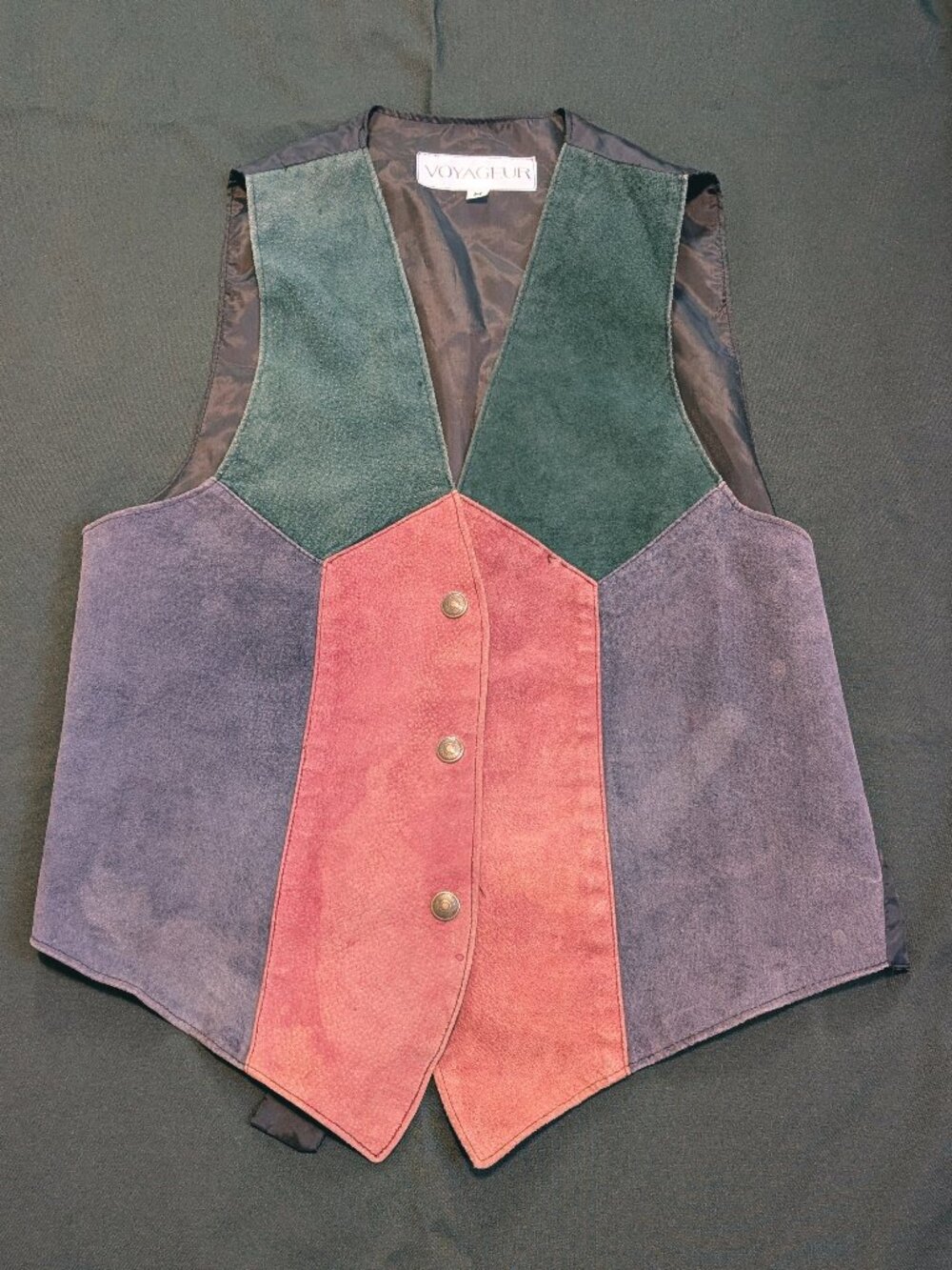 VTG 90s Colorblock Leather Western Vest